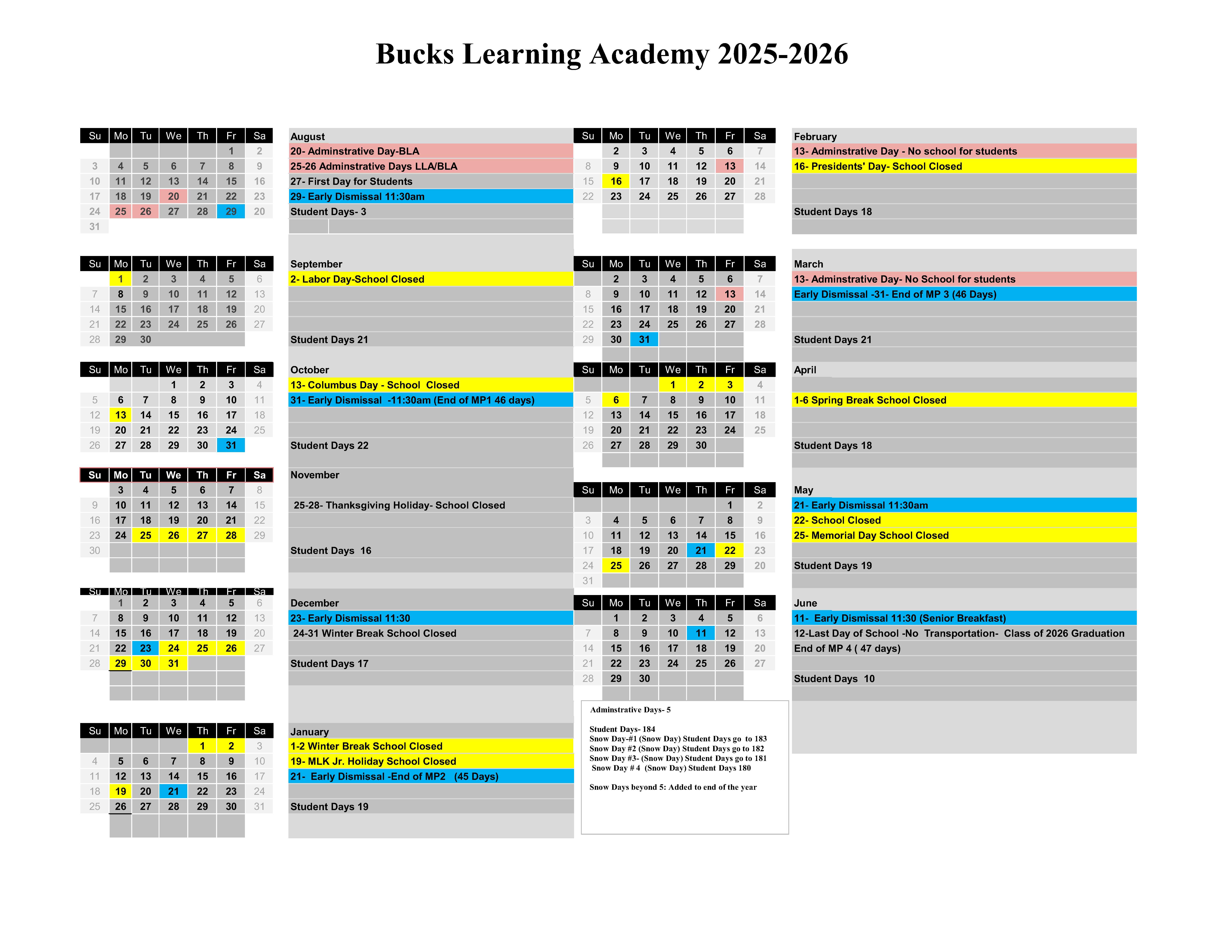 2024-2025 Calendar